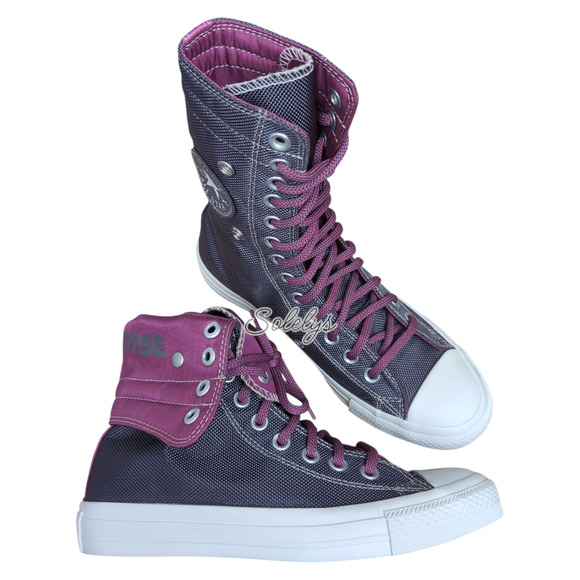 Converse Shoes - Converse CTAS 2012 RARE XHI 13 Eyelet Calf High Purple Foldover Sneaker Womens 7